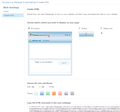 Setup MSN Web Chat on Online Store - Step 3