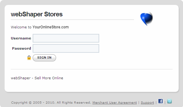 webShaper Stores - Login to Your Control Panel