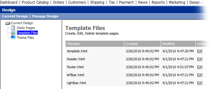 Template Files Structure View