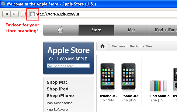 Apple Store Favicon Branding